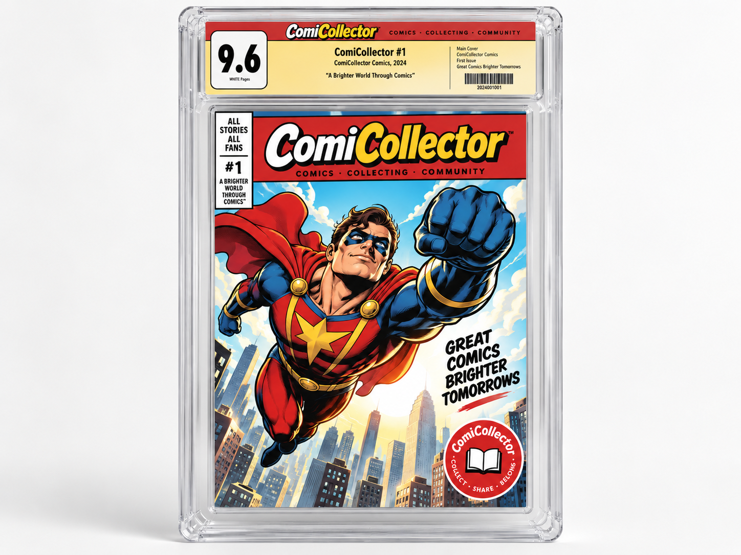Professionally graded comic book sealed in a protective slab