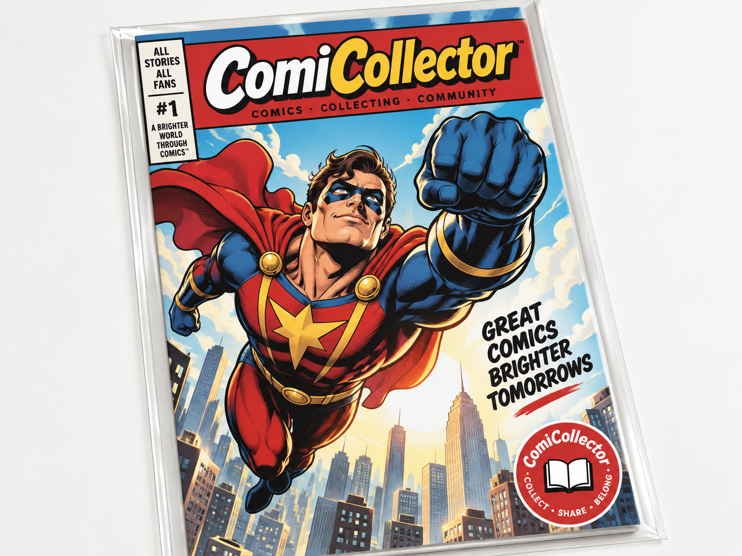 Raw comic book condition example showing an ungraded comic bagged and boarded